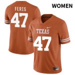 Texas Longhorns Women's #47 Charles Feris Authentic Orange NIL 2022 College Football Jersey MTC73P3G